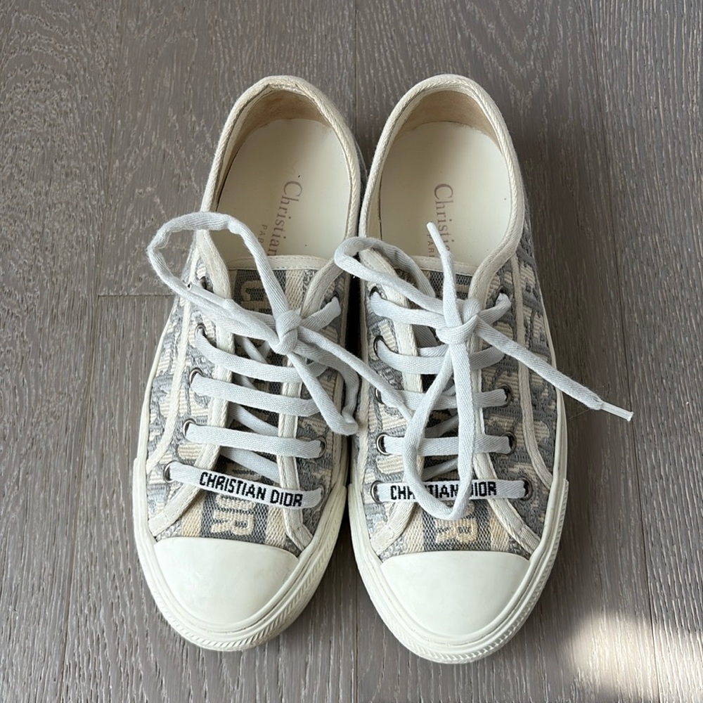 Dior letter canvas sneakers. Size 35.5 European. 100% authentic.